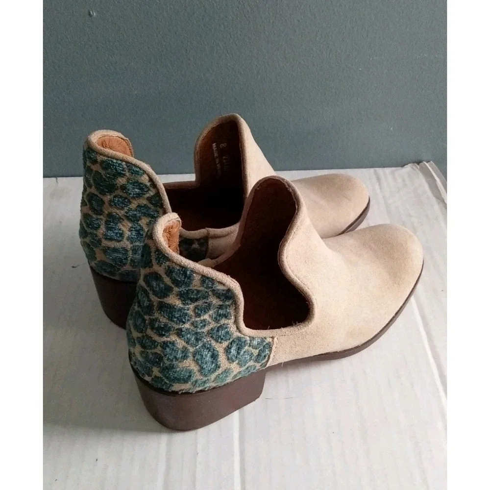Ankle‎ Booties Suede Leather Leopard Print Heel Shoes